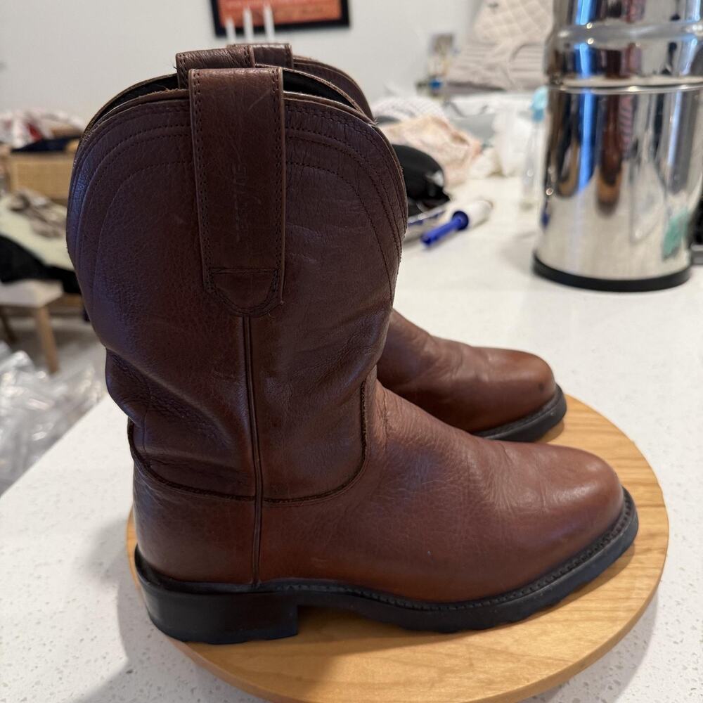 Tecovas Boots Mens 8 The Stockton Ranch Roper Brown Leather Western Workwear